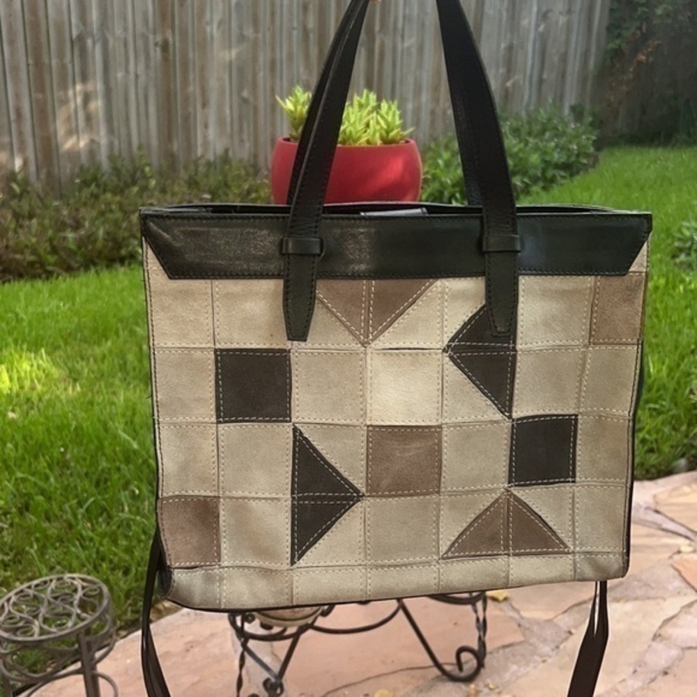 ▶️ Vitoria Napoli ◀️ Suede Leather Patchwork Bag